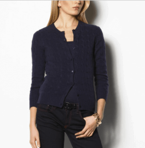 ralph lauren cashmere cable cardigan