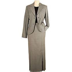 womens suit with longer skirt