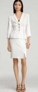Nanette Lepore Button Collared Working Jacket and Wrap Playing Skirt