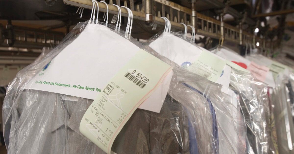 clothes at the drycleaners