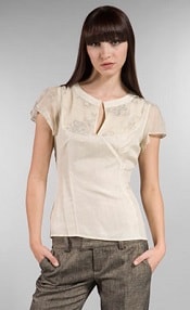 Rachel Mara Short Sleeve Top in Cream