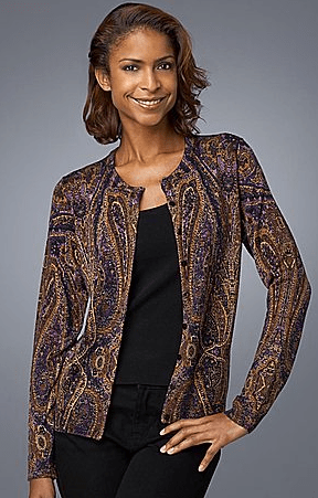 Thursday's TPS Report: Merino Wool Paisley-Print Cardigan - Corporette.com