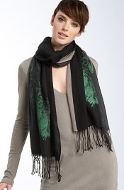 La Fiorentina Feather Print Cashmere Scarf