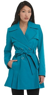 Via Spiga “Scarpa” Double Breasted Trench Coat with Peplum