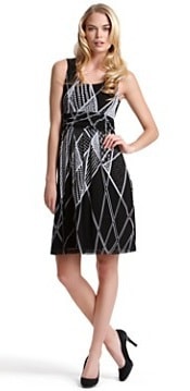 Lynn Ritchie Printed Silk Mesh Scoopneck Dress