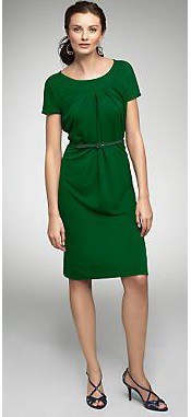 Talbots matte jersey belted dress