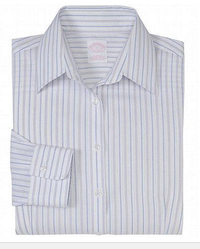 Non-Iron Medium Stripe Tailored Fit Dress Shirt with DOW XLA™