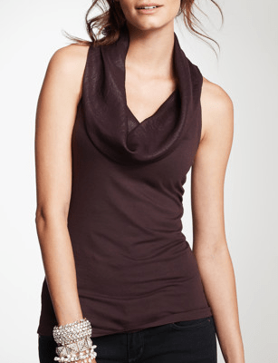 Sleeveless Cowl Knit Shirt