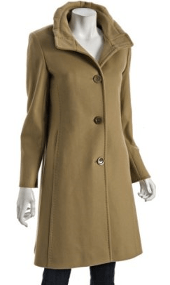 Cinzia Rocca camel wool-cashmere standing collar coat