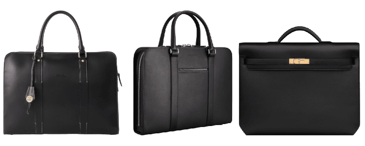 collage of 3 great briefcases for women