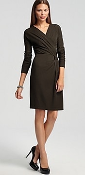 dkny surplice knotted wrap dress