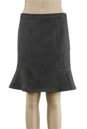 FLOUNCE HEM SKIRT-6-BLACK