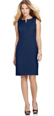 AK Anne Klein Sleeveless Notched Sheath