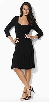 Lauren by Ralph Lauren “Callandra” Three-Quarter Sleeve Scoopneck Dress