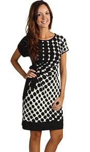 Donna Morgan – Printed Dot Jersey Sheath Dress (Black) – Apparel