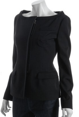 Prada black wool blend boat neck jacket
