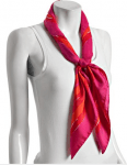 Tory Burch pink square print silk scarf