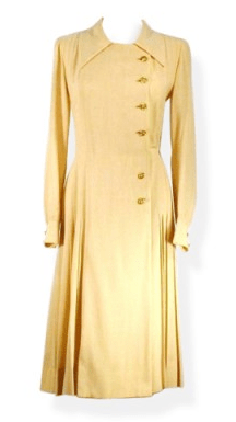 1960s Chanel Pleated Camel Vintage Dress