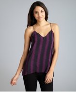 Geren Ford phantom striped silk fishtail hem camisole