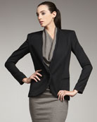 Rolled-Trim Blazer