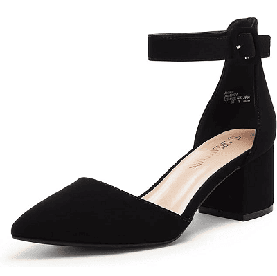 ankle strap pump with low heel