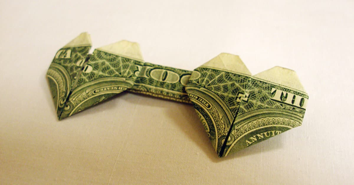 Flickr photo of dollar bill folded into two hearts