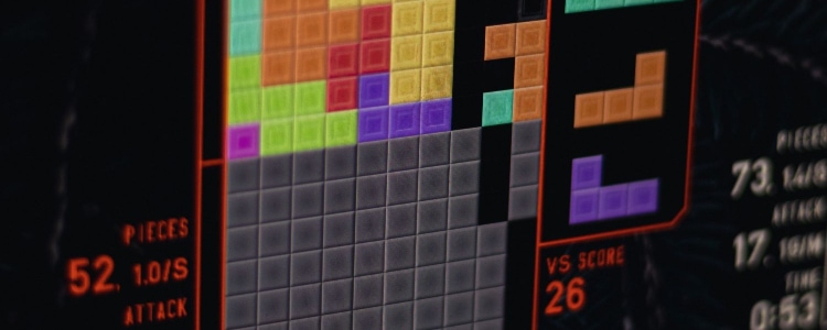 game of Tetris on computer screen