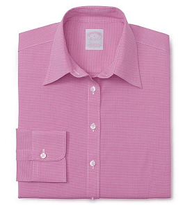 Non-Iron Tailored Fit Mini Houndstooth Dress Shirt with XLA