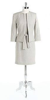 ANNE KLEIN SUIT Textured Belted Jacket Dress