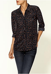 Pim + Larkin Dot Print Button Down Blouse