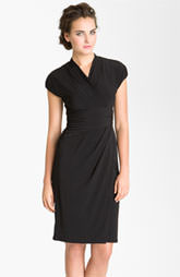 Suzi Chin for Maggy Boutique Ruched Faux Wrap Dress