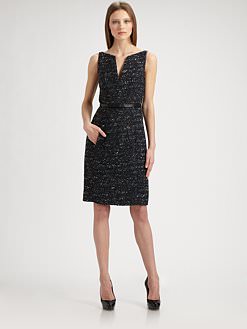 Akris Punto Belted Tweed Dress