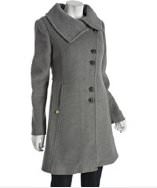Soia & Kyo grey wool blend 'Regina' asymmetrical button front coat