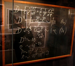 Einstein's blackboard, originally uploaded to Flickr by rich_w.