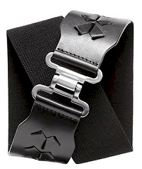 Stretch leather tab belt