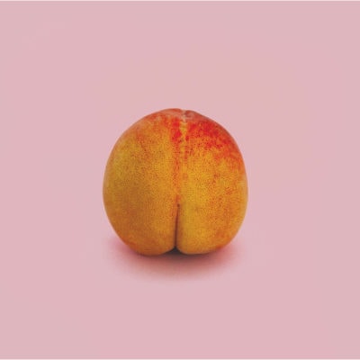 peach against a pink background