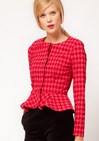 ASOS Peplum Jacket In Houndstooth