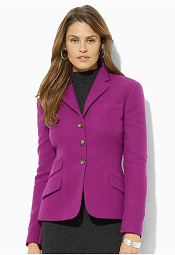 Lauren by Ralph Lauren Jacket, Ansford Three-Button Wool Blazer