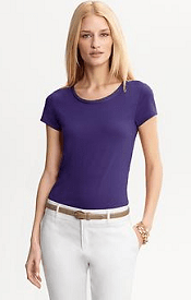 Luxe-touch piped neckline tee