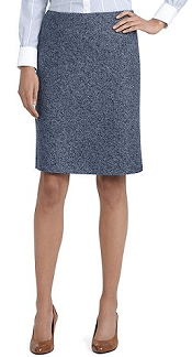 Wool Herringbone A-Line Skirt