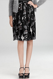 DKNY Gathered Printed Skirt