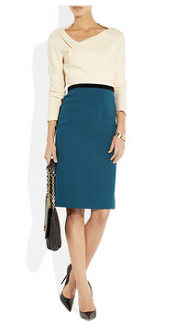 Roland Mouret Angel Two-Tone Stretch-Crepe Dress