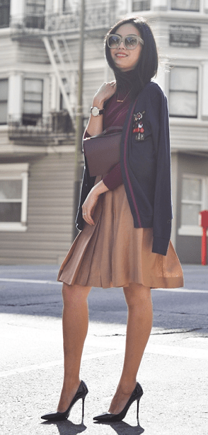 Splurge Monday's Workwear Report: Pleated Two-Tone Wool Skirt 