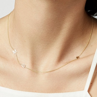 Asymmetrical Mini Letter Necklace 