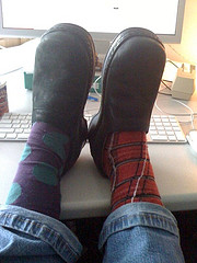 I'm done with matching socks, originally uploaded to Flickr by susansimon.