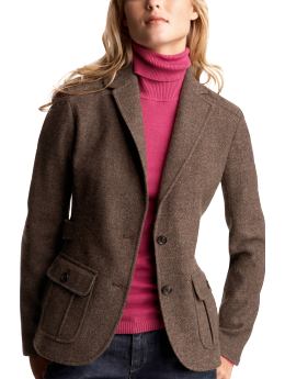 Women: Tweed hacking jacket - dark brown