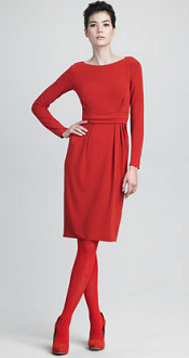 Armani Collezioni Long-Sleeve Dress With Keyhole Back 