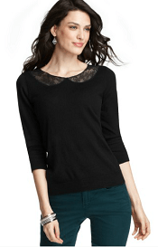 Frugal Friday's TPS Report: Lace Collar 3/4 Sleeve Sweater - Corporette.com