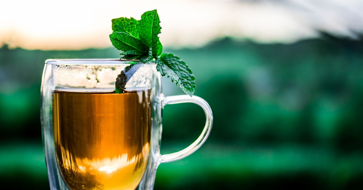 mint tea - it'll make your office smell good and won't annoy your coworkers!