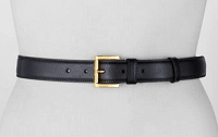 Saffiano Vernice Dress Belt, Black 